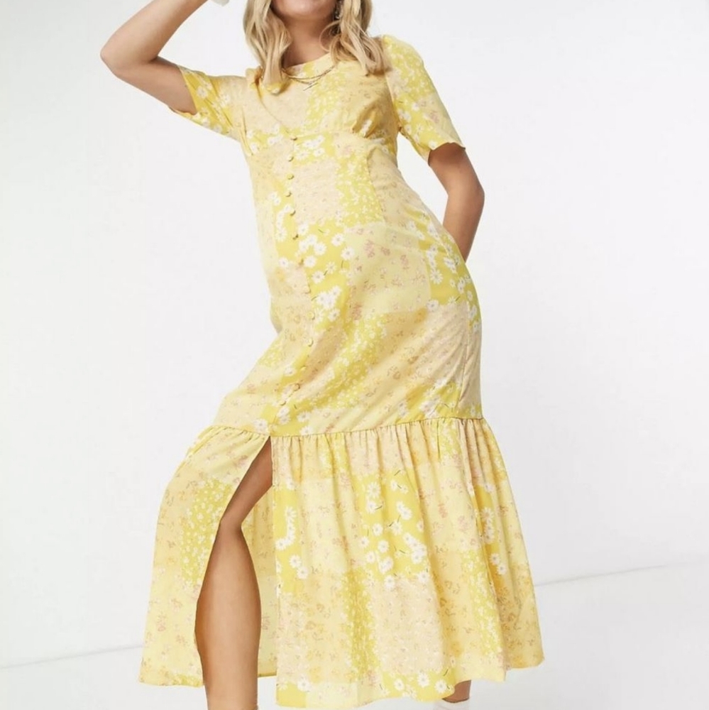 ASOS maternity pephem midi tea dress
